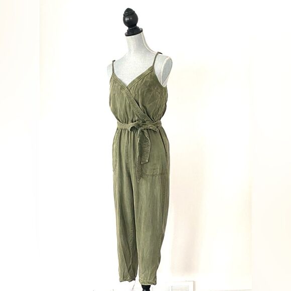 Abercrombie & Fitch Pants - Abercrombie & Fitch Olive Green Jumpsuit Medium Belt Boho Preppy Casual Vacation